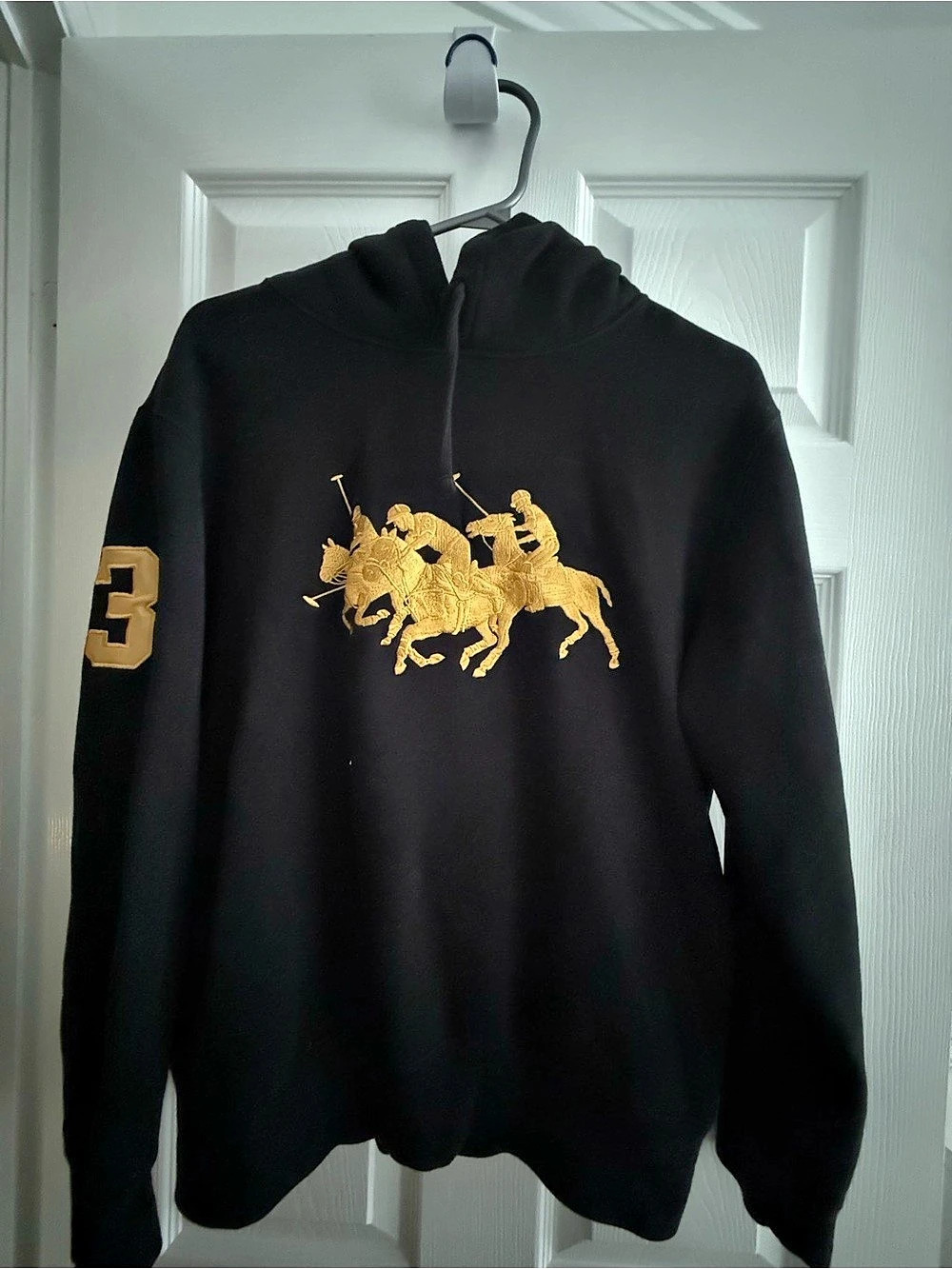 Polo Ralph Lauren Triple-Pony Fleece Hoodie Black & Gold